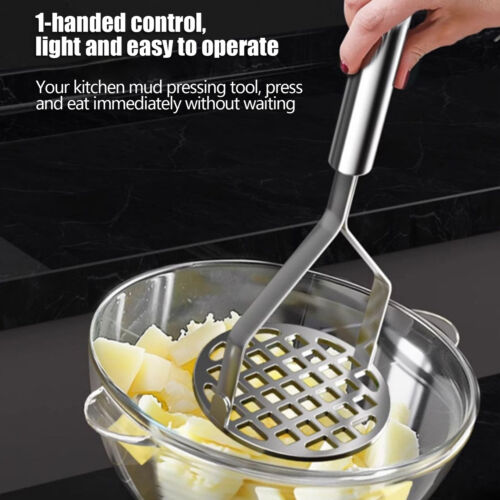 Potato Masher Manual Stainless Steel Food Masher Mashing Utensil Kitchen Gadget