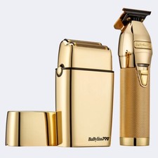 BabylissPro Gold Trimmer Double-Foil Shaver Gift Set FXDUOFS2TG