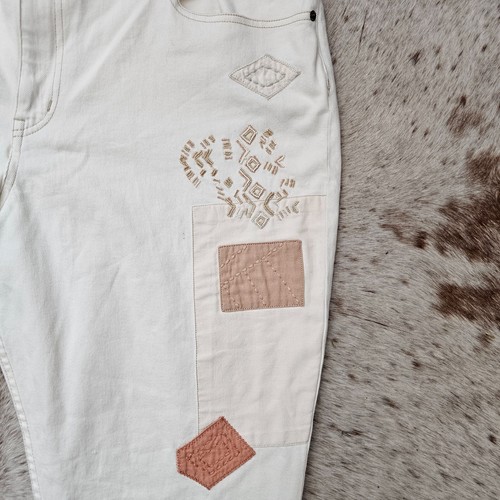 LAUREN Ralph Lauren Women Patchwork Ankle Jeans Cream SELECT PLUS SIZE NEW $195 - Picture 6 of 17