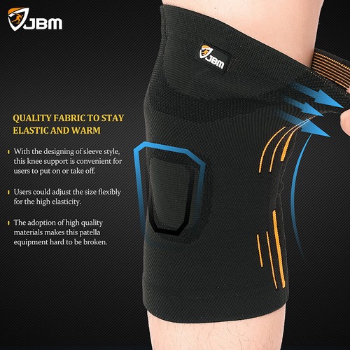 1 Pair Adult Gym Knee Braces (Set of 2)Compression Sleeve Patella Wrap Band Knee - Picture 3 of 6