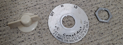 1960's Comet Air TE14S 14'' Box Fan Switch Handle,Plate and Nut