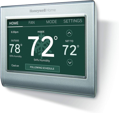 Elegant Silver Wi-Fi Thermostat with Touchscreen Control - Programmable Features - Picture 4 of 11