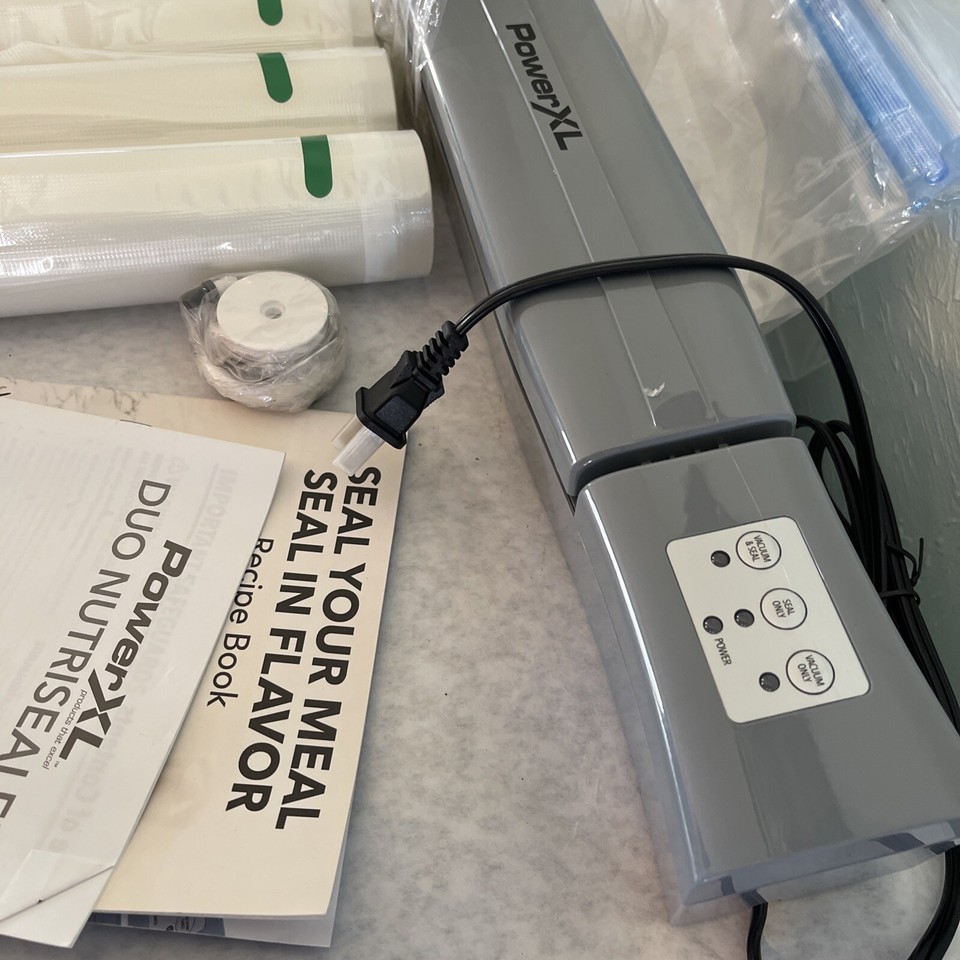 food sealer vacuum PowerXL Duo Nutrisealer W/ 4 Rolls Bags eBay