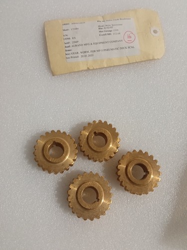 AURAND MFG PART # 25MP GEAR, WORM, FOR MP-5 PNEUMATIC DECK SCAL NEW - Picture 8 of 8