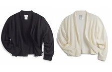 Yarn & Sea Women's Open Sweater Shrug (Plus Size) Black, Ivory (Size 1X, 2X) NWT