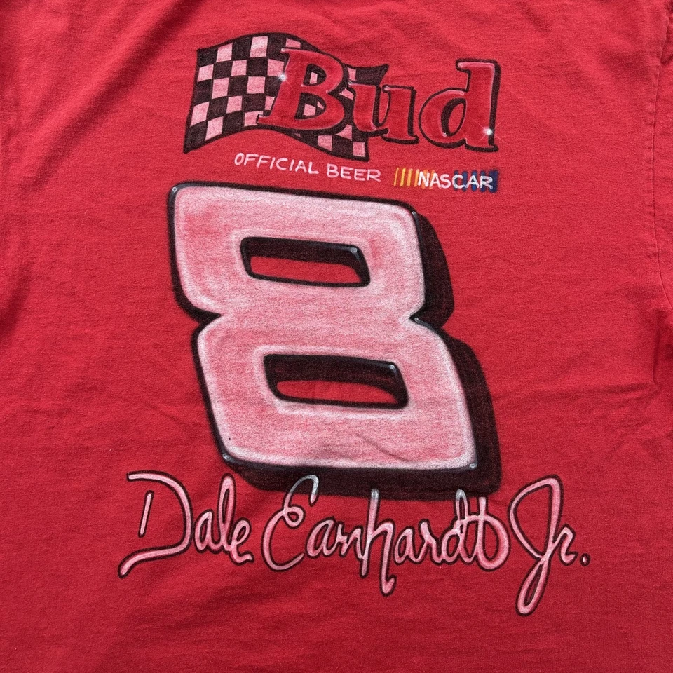 Vintage Dale Earnhardt Shirt Mens Large NASCAR Airburshed Graphic Tee Sr. & Jr. - Image 4 of 4