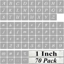 1 Inch Alphabet Letter Stencils for Painting - 70 Pack Letter and Number Stencil