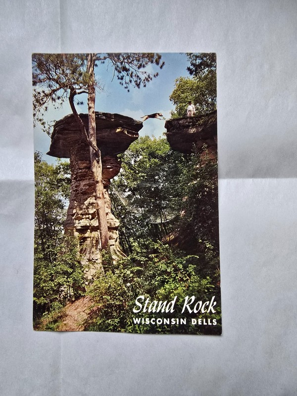 Wisconsin Dells Stand Rock Rotary Club Old Over Sized Post Card John A. Trumble