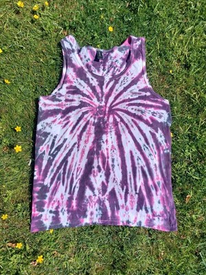 Dunkelrosa Türkis Festival Batik T Shirt Tank Trägertop Größen S-2XL