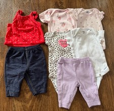 Gerber Carters Baby Girl Newborn Outfits Tee Shirts Bodysuits Clothes Lot Summer