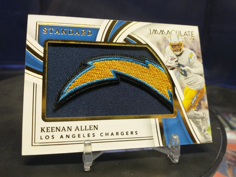 2023 Panini Immaculate Gold Keenan Allen Jumbo нашивка на болт молнии* ЧИТАЙТЕ🔥⚡ - Изображение 3 из 4