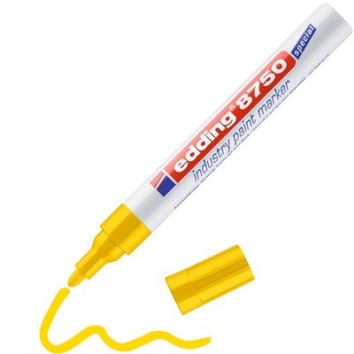 edding 8750 Industrie Lackmarker gelb Lack Permanent Marker für ölige Flächen