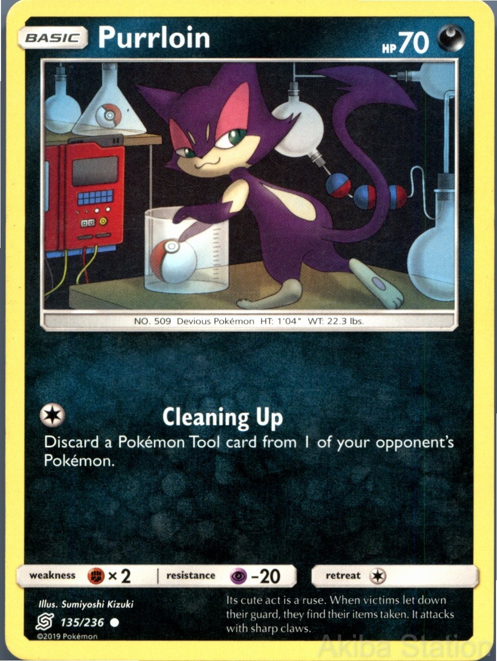 PURRLOIN 135/236 COMMON UNIFIED MINDS POKEMON LP