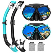 Snorkeling Gear for Adults, Snorkel Set Scuba Diving mask DryTop, Adult Swimm...