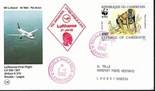 LH 1992  "Duala - Lagos"   Erstflug,   Ha/Si Nr. 3486 !!