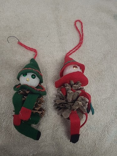 2 selbstgemachte Tannenzapfen Styropor Weihnachtsschmuck - Bild 4 von 4