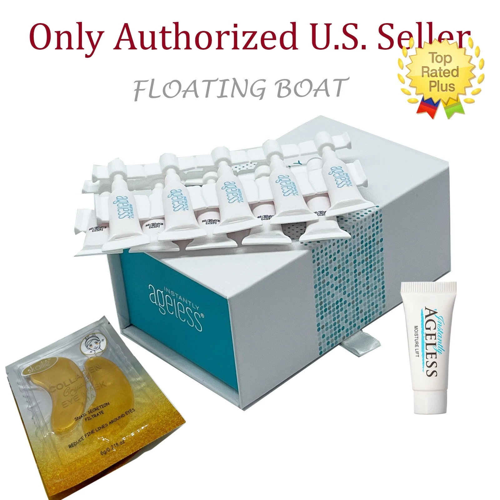 Instantly Ageless Facelift, wrinkle remover, 25 Vials in a Box W/ Snail mask