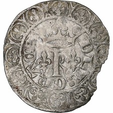 [#1273477] France, Charles V, Blanc au K, 1365-1380, Billon, AU, Duplessy:363