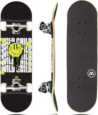 Complete Skateboard | Maple Wood | ABEC 5 Bearings | Double Kick Concave Deck |