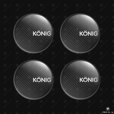 Konig Radnabenkappen Aufkleber 4er Set 3D Domed Resin Decal Embleme Logo