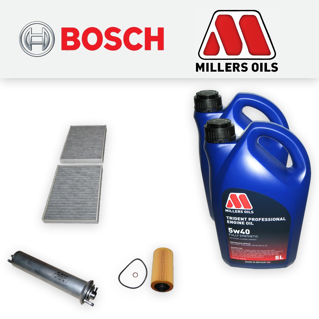 SERVICE KIT for BMW 5 SERIES (E39) 540I OIL FUEL CABIN FILTERS +OIL (1998-2003)