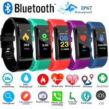 115Plus Smart Watch Fitness Tracker for Men Women   Heart  BP Monitor Band