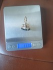 Vintage 10K Yellow Gold Large Pear Black Gemstone Cocktail Ring Diamond Accents  — photo 7