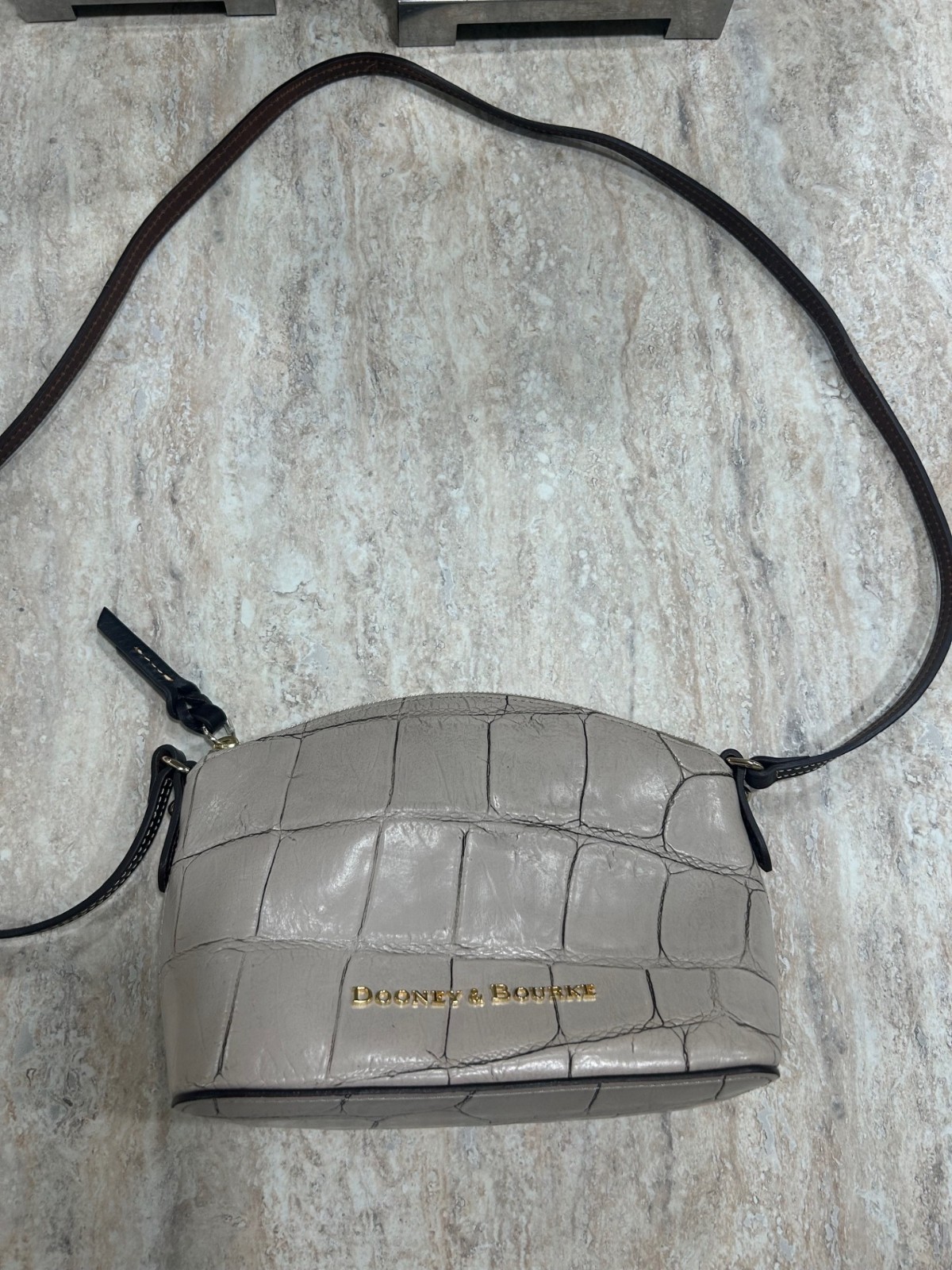 Dooney & Bourke Denison Ruby Croc Embossed Crossb… - image 1