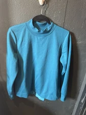 Nike Dri-FIT Teal Long Sleeve Top With Zipper on Back Size Medium