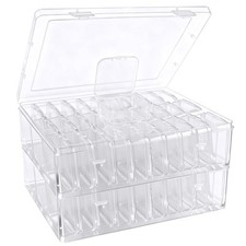 Btnoro Bead Organizer Box, 60 Pcs Small Clear Plastic Storage white