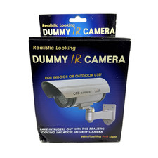 Dummy IR Camera Realistic Looking With Flashing Red Light Silver