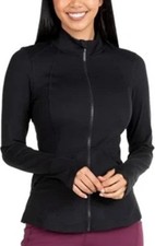 NWT SPYDER 1856542 BLACK WOMEN'S STRETCH LONG SLEEVE YOGA JACKET SZ M J847