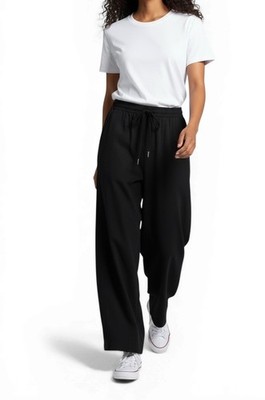 InWear US8 DrizaIW Culotte Women Medium Black Linen Wide Leg Drawstring Pants