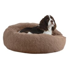 Cozy Plush Donut Bed for Small Medium Dogs, Washable  Calming Comfort