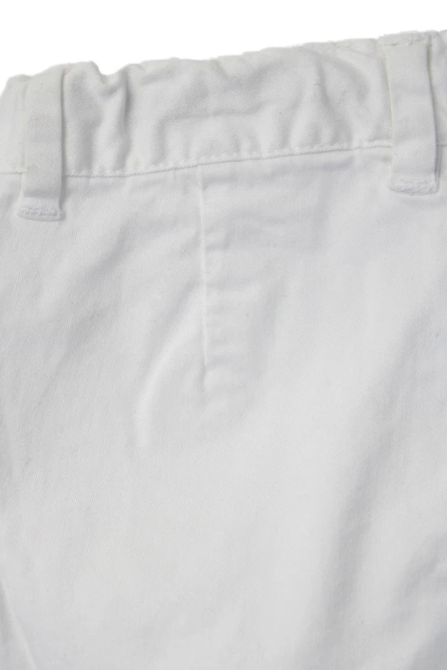 Хлопковые эластичные брюки Jacadi для мальчиков на пуговицах с застежкой-молнией белые размер 6a - Изображение 4 из 4