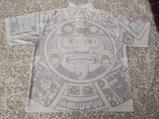 ABA Jersey Seleccion Mexicana Futbol Retro Aztec Calendar White Color Medium