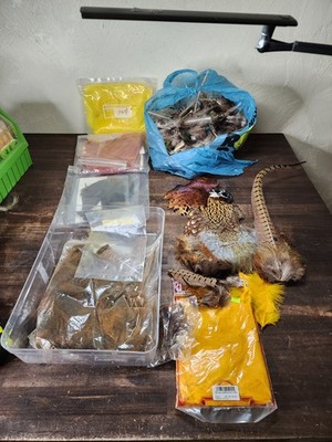 Pheasant Skin Fly Tying Lot Dyed Natural Fishing Feathers Fly Fishing Bundle