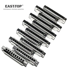 EASTTOP Diatonic Harmonica Set of 12 Diatonic Mouth Organ Set for Adult Student
