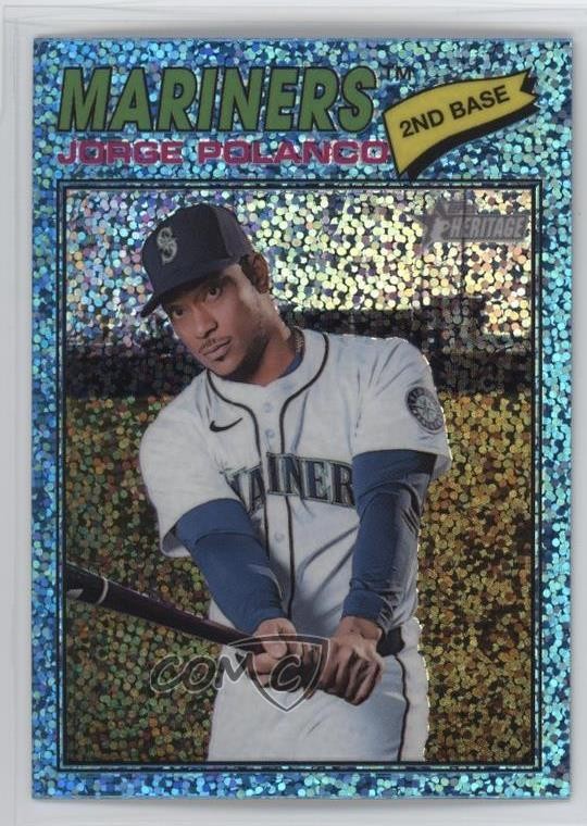 2026 Topps Heritage Chrome Light Blue Sparkle Refractor Jorge Polanco #135 0tp5
