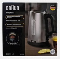✿ Braun Purshine • Edelstahl Wasserkocher • 2200 W • 1,7 L • 360° • Rapidboil ✿