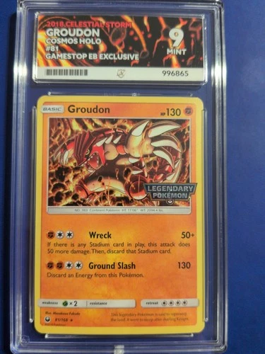 Pokémon TCG Celestial Storm Groudon Cosmo Holo Legendary Pokémon Stamp Ace 9 MT!
