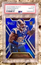 2014 AARON DONALD ROOKIE /50 HOF? RC PANINI SELECT BLUE PRIZM #106 PSA 10 GEM MT