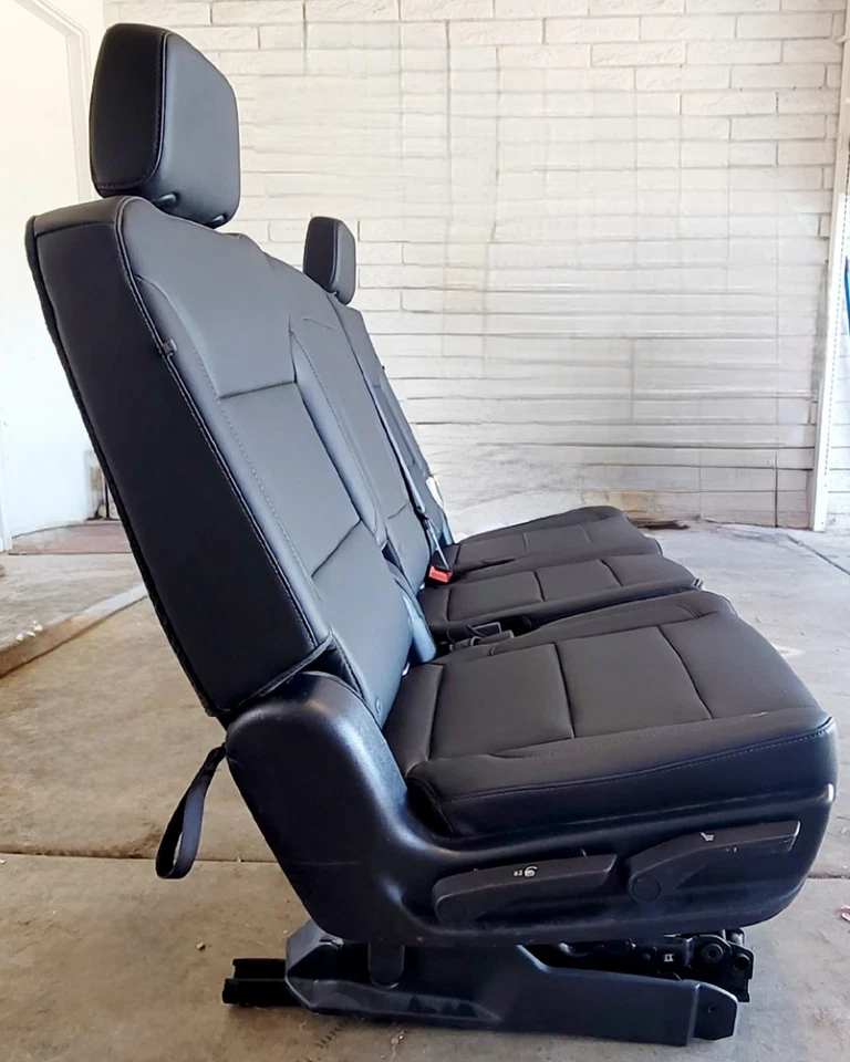 2021-2025 Chevrolet Tahoe Black Leather 3rd Row Seats - Image 3 of 4