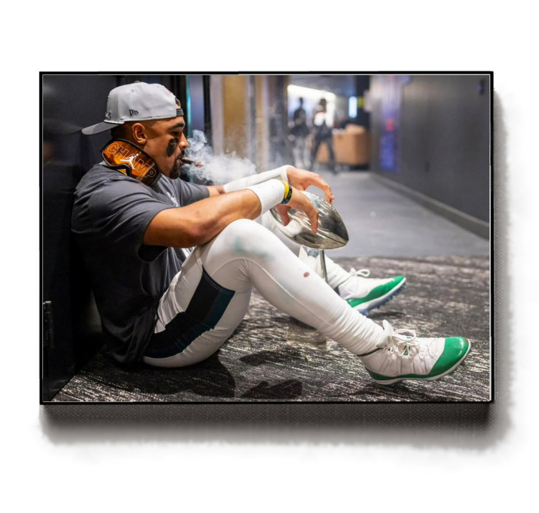 Jalen Hurts Philadelphia Eagles Super Bowl 59 Framed Jumbo Giclée Print