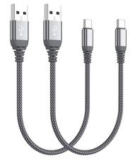 Short USB Type C Cable 2-Pack 0.5ft , USB A to USB C 3.1A Fast Charging Charger