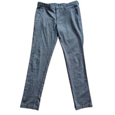  190 BOSS Hugo Boss Slim Fit Mens Dress Pants Navy Blue Textured Trousers 34x32