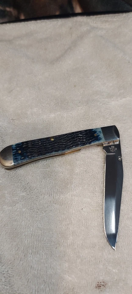 Case Xx Silver Script  Midnight Blue Trapper Lock In N/M Condition - Image 4 of 4