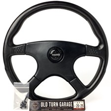 Momo Ghibli 4 Steering Wheel 360mm Black Leather 4-spoke June 1990 Center Pad
