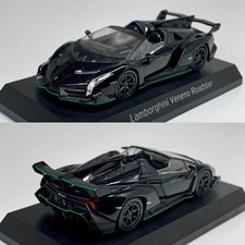 Kyosho 1/64 Lamborghini Veneno Roadster Black Green