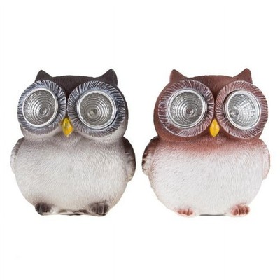 Set of 2 Outdoor Battery-Operated Owl Decoys to Scare Birds